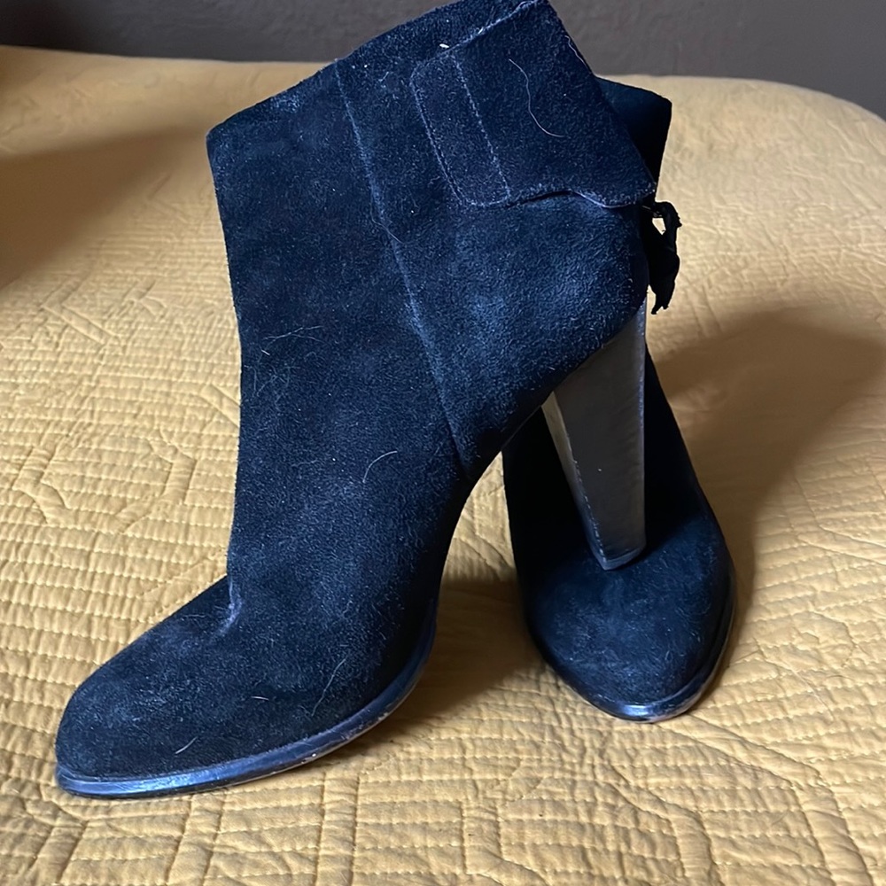 Black suede bootie